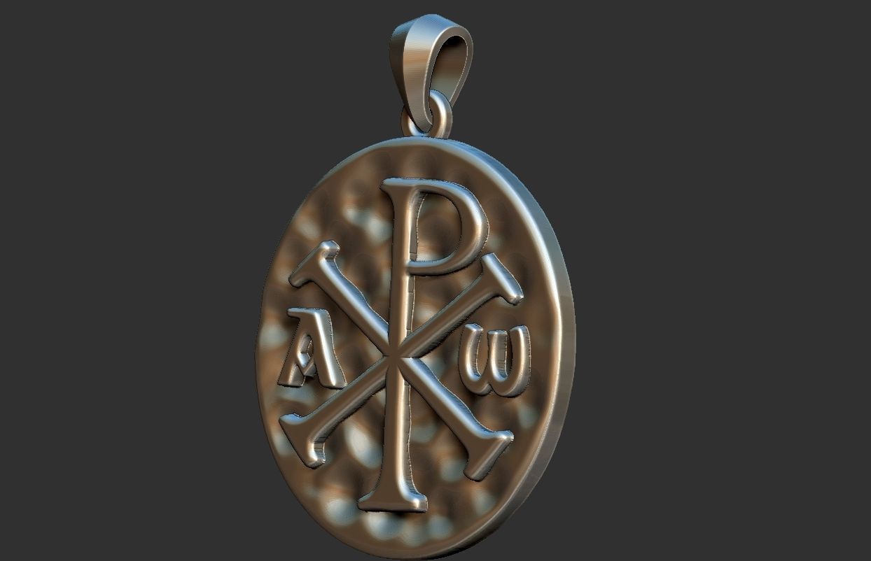 Chi-Rho PX Medal 3D print model_10