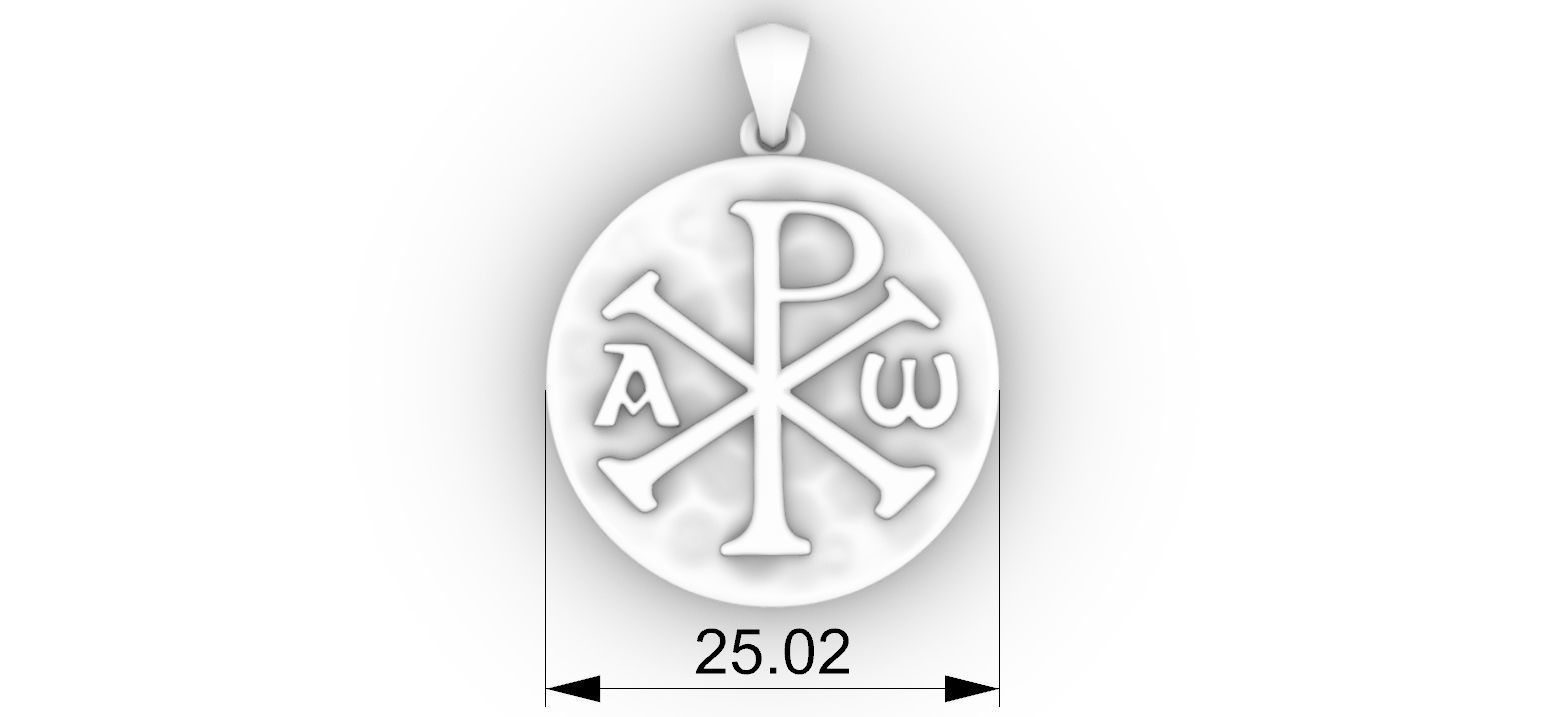 Chi-Rho PX Medal 3D print model_6