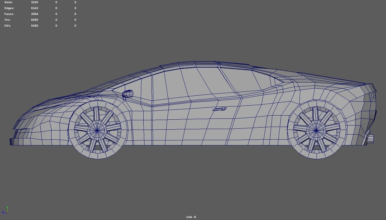 Low Poly Sport Car 01 Low-poly 3D model_7