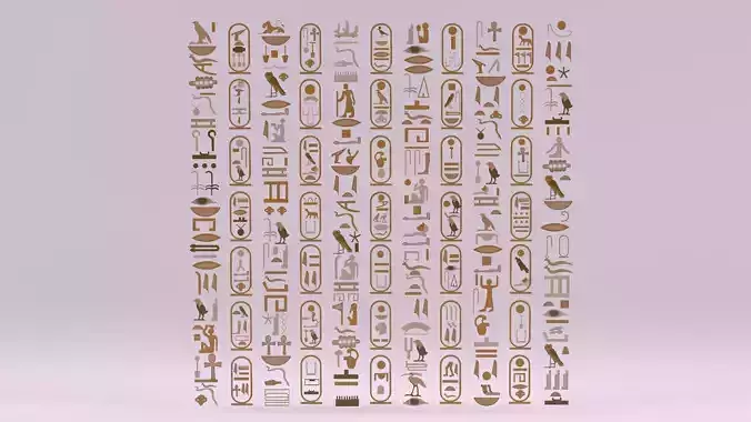 Egyptian Symbols - 006 Low-poly 3D model