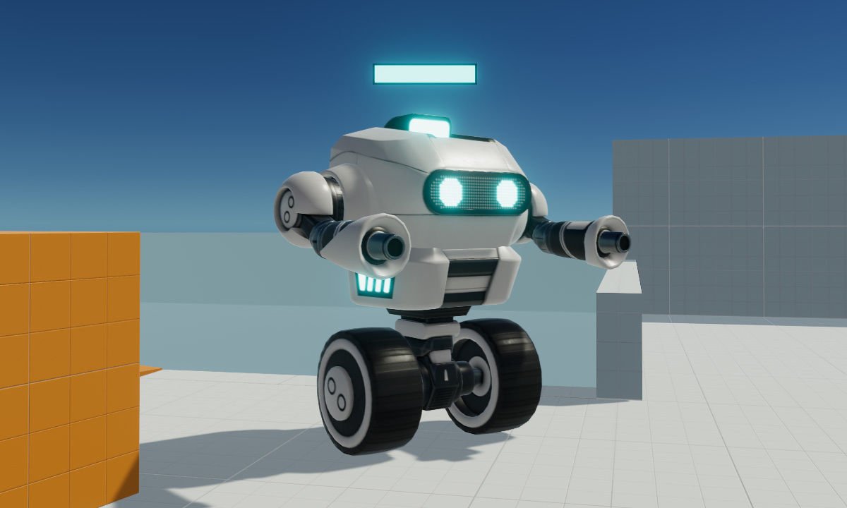 Wheeled Robot Low-poly 3D model_5