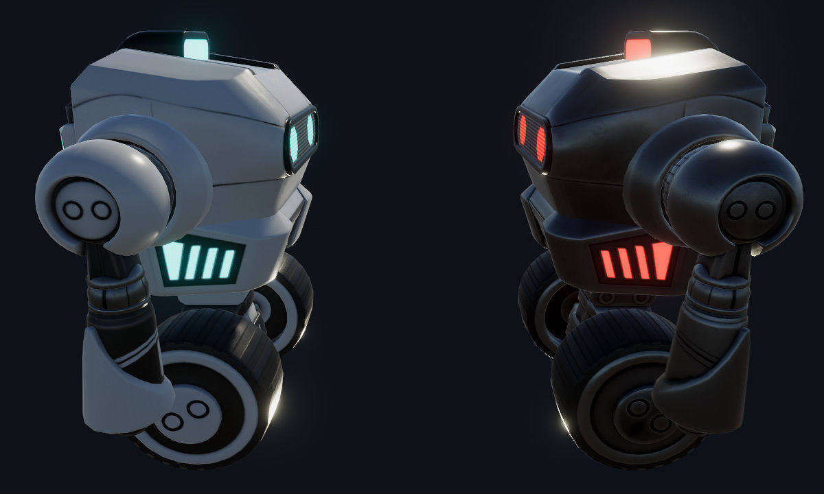 Wheeled Robot Low-poly 3D model_3