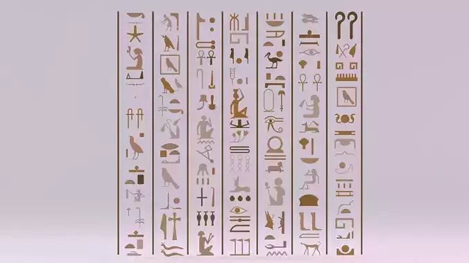 Egyptian Symbols - 007 Low-poly 3D model