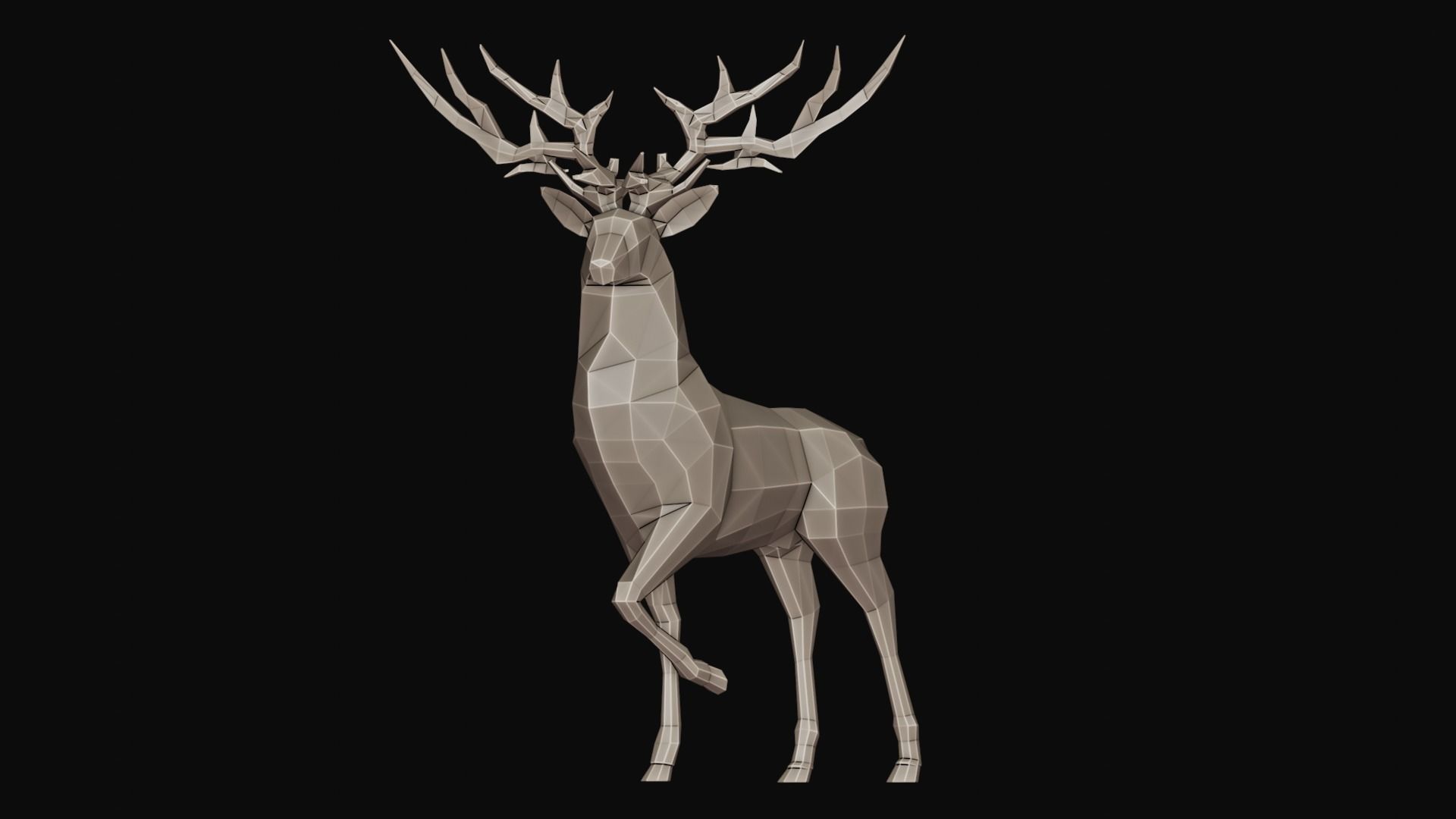 Low Poly Deer 3D print model_2