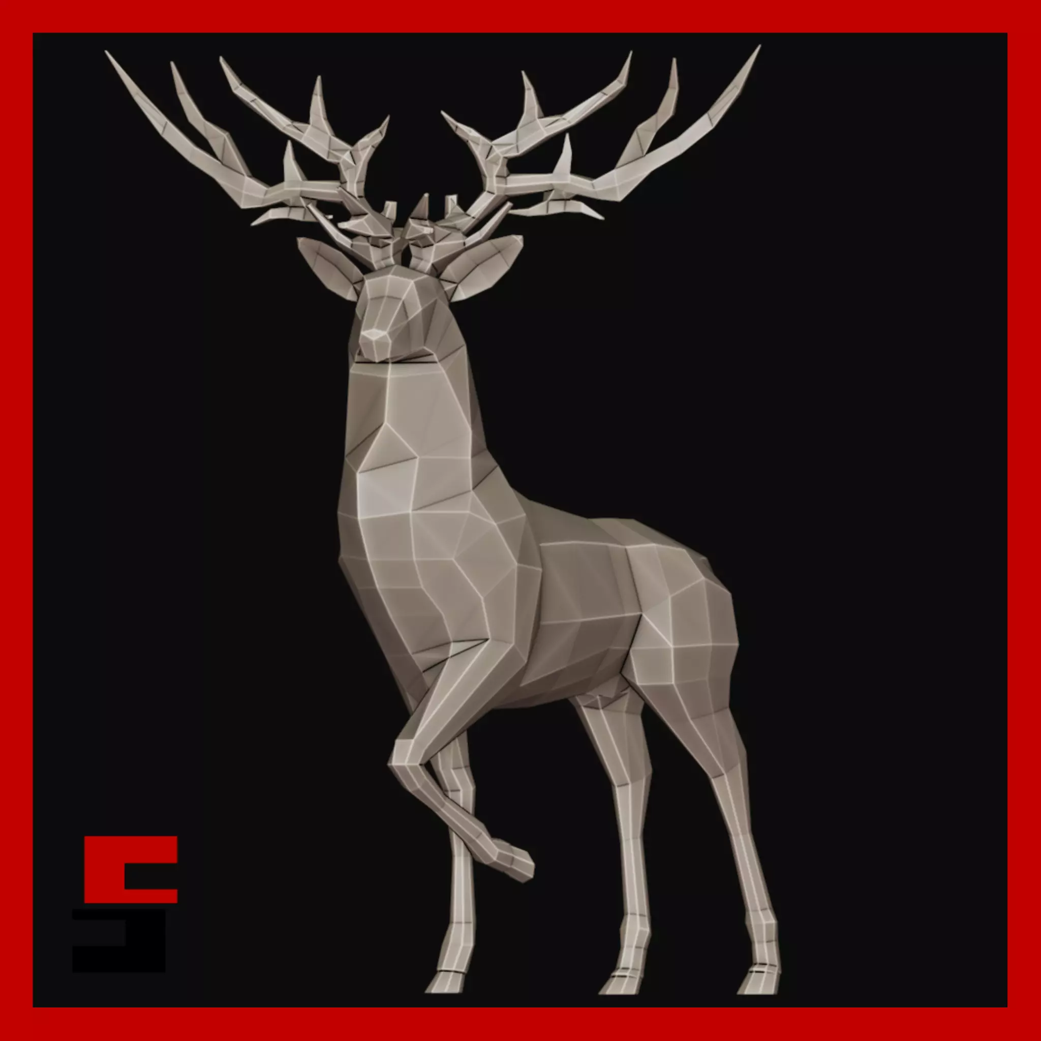 Low Poly Deer 3D print model_0