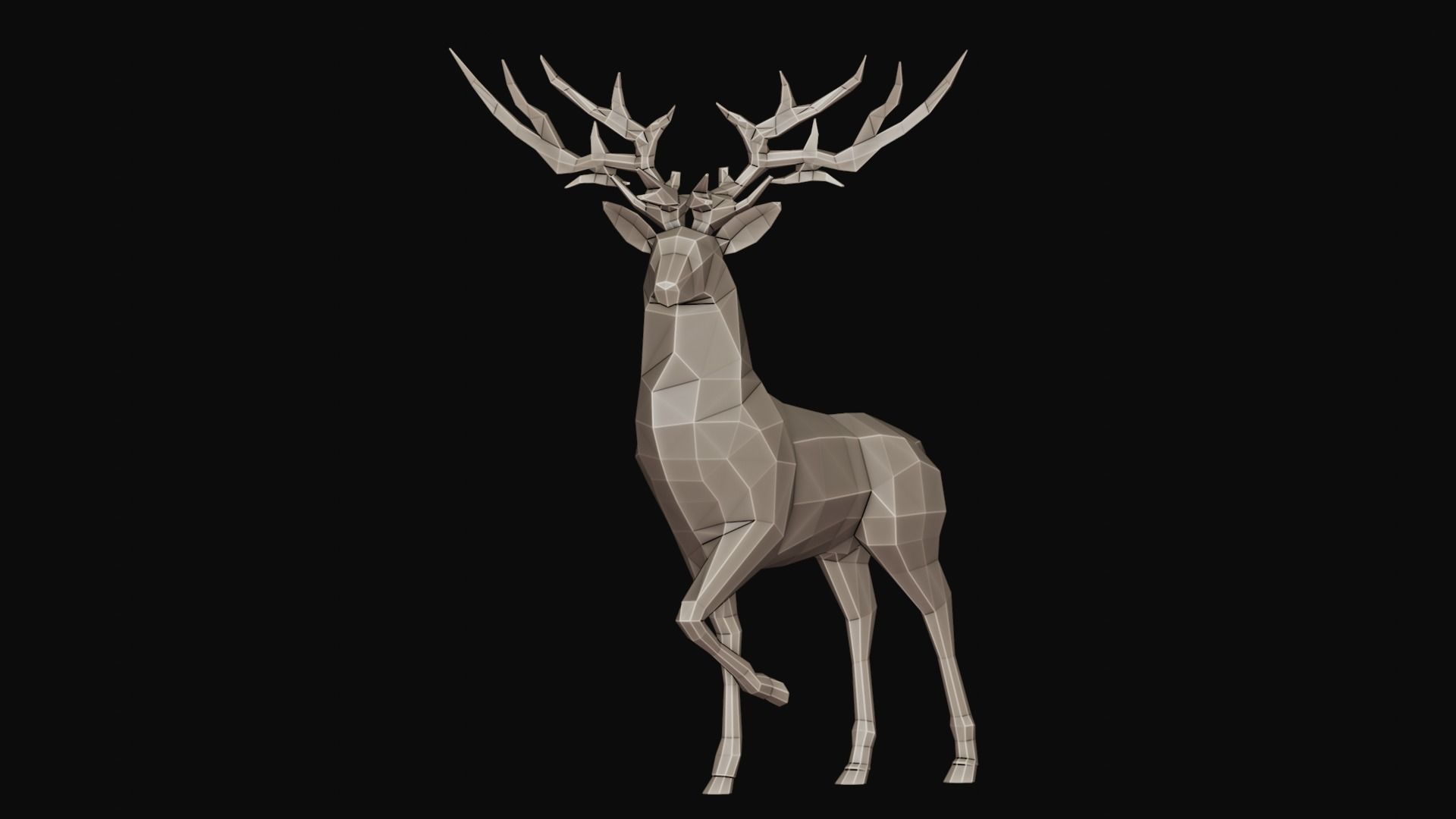 Low Poly Deer 3D print model_4