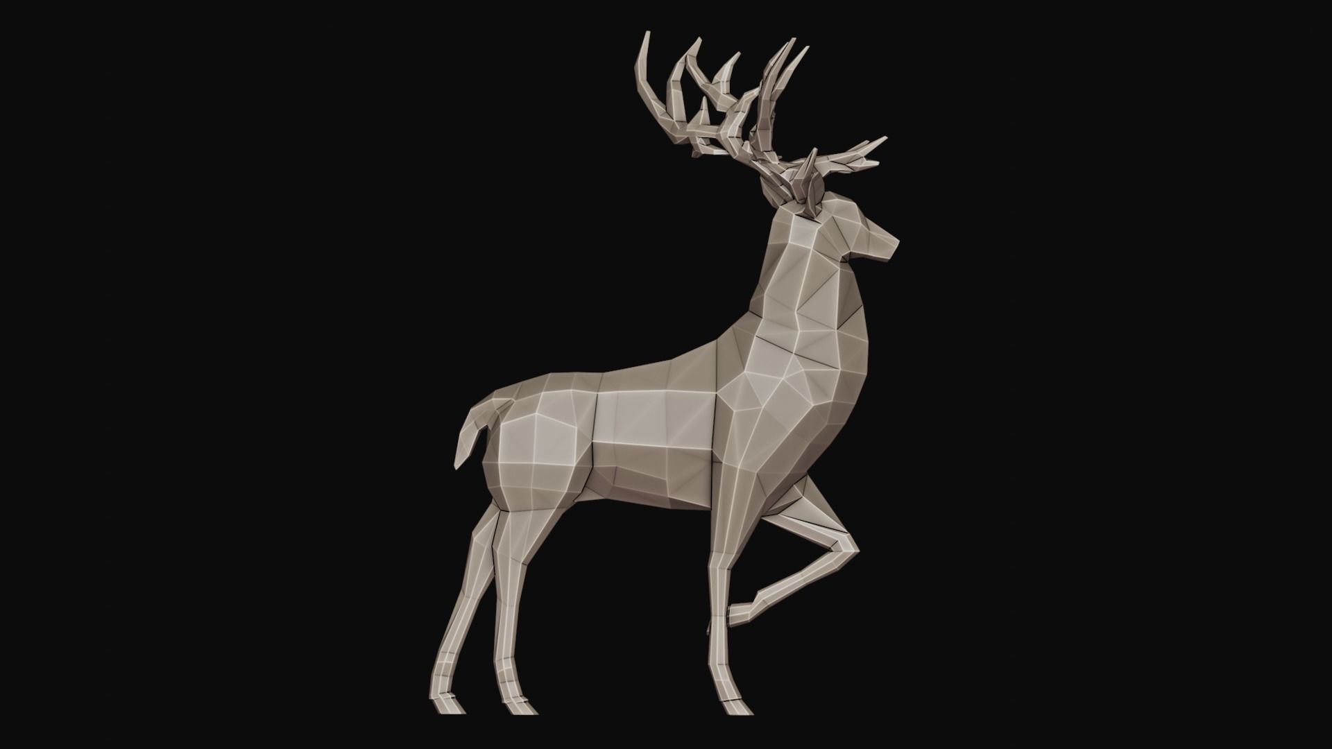 Low Poly Deer 3D print model_3
