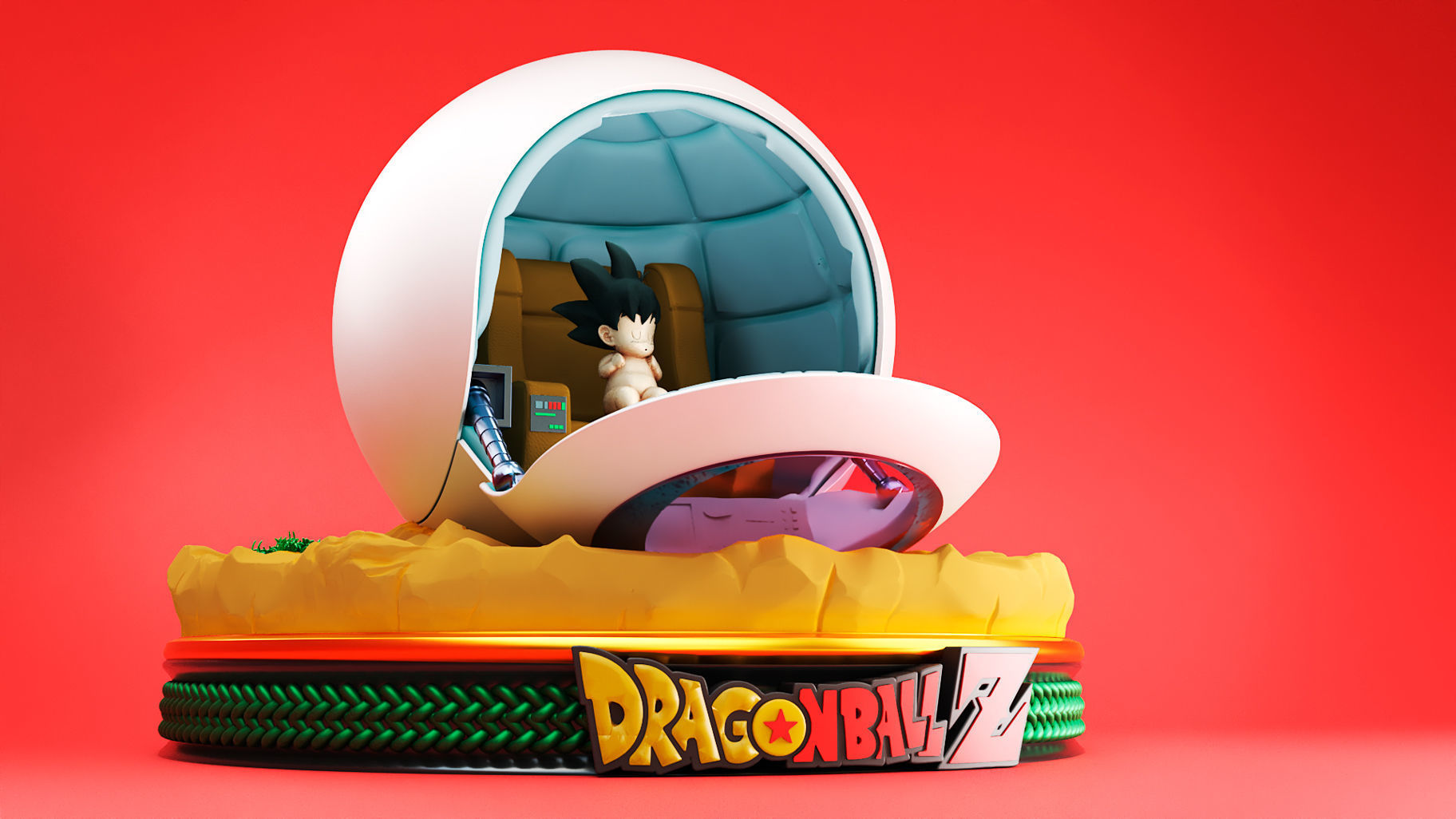dragon ball goku capsule 3D print model_1