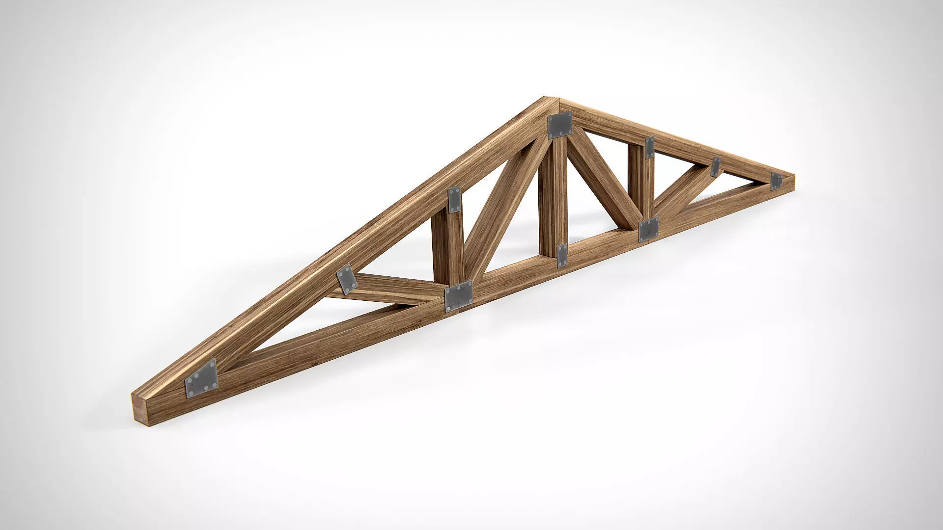 Wooden Truss Double Fan PBR Low-poly 3D model_0