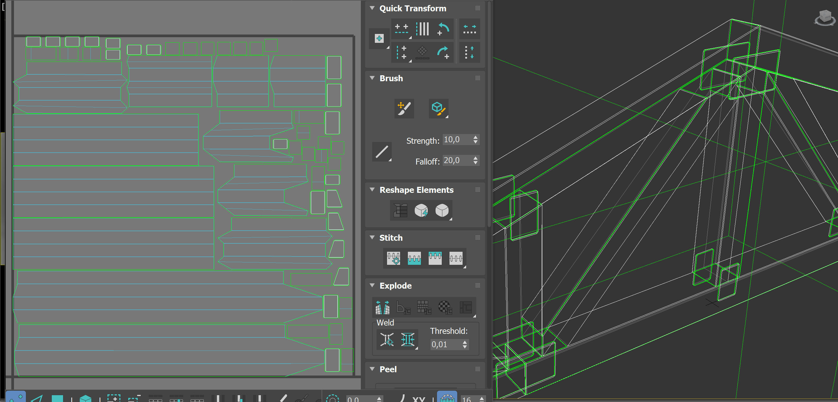 Wooden Truss Double Fan PBR Low-poly 3D model_8