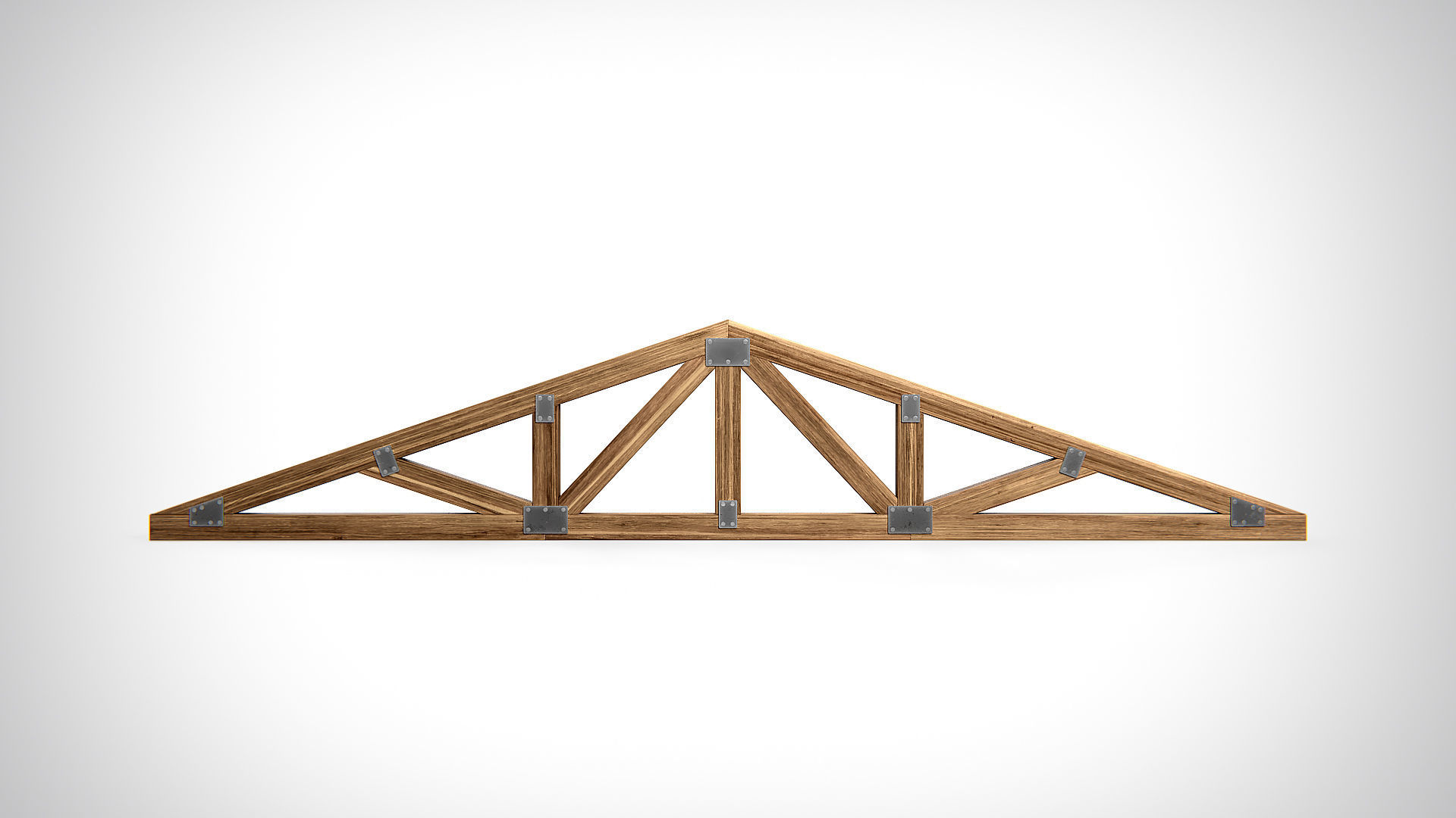 Wooden Truss Double Fan PBR Low-poly 3D model_1