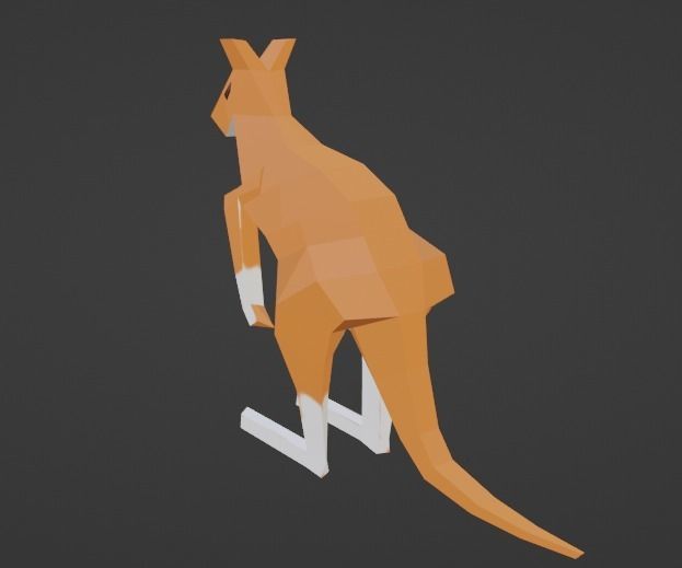  kangaroo low poly 3D model_3