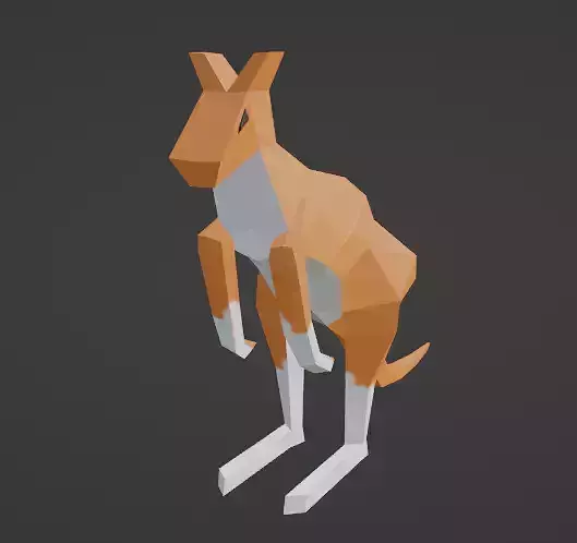  kangaroo low poly