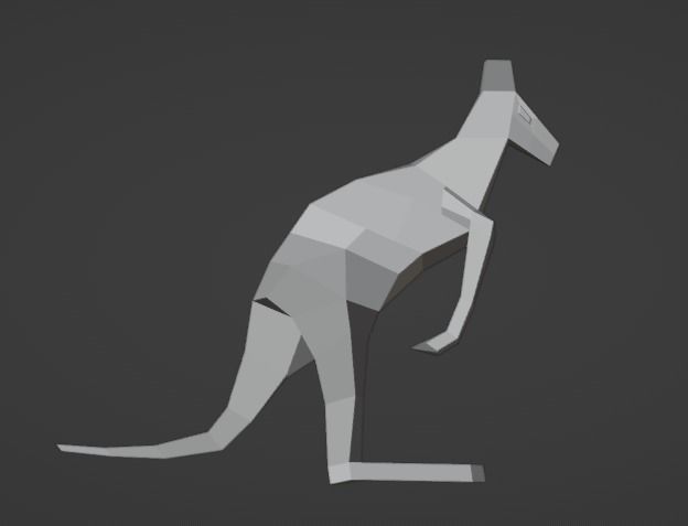  kangaroo low poly 3D model_4