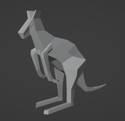 kangaroo low poly 3D model_2
