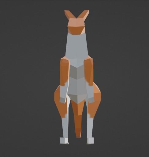  kangaroo low poly 3D model_5