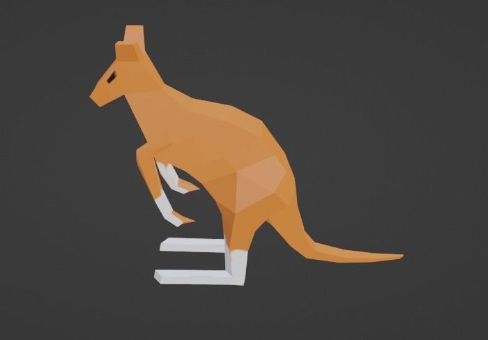  kangaroo low poly 3D model_1