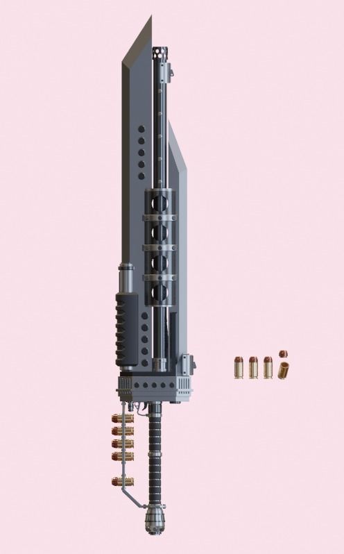 Giant Shooting Sword  3D model  Low-poly 3D model_1