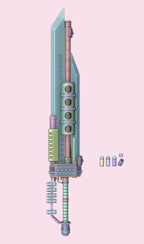 Giant Shooting Sword  3D model  Low-poly 3D model_5