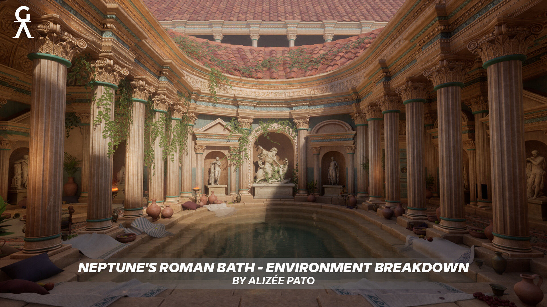 66 Columns Rome Greece and Persia Low-poly 3D model_7