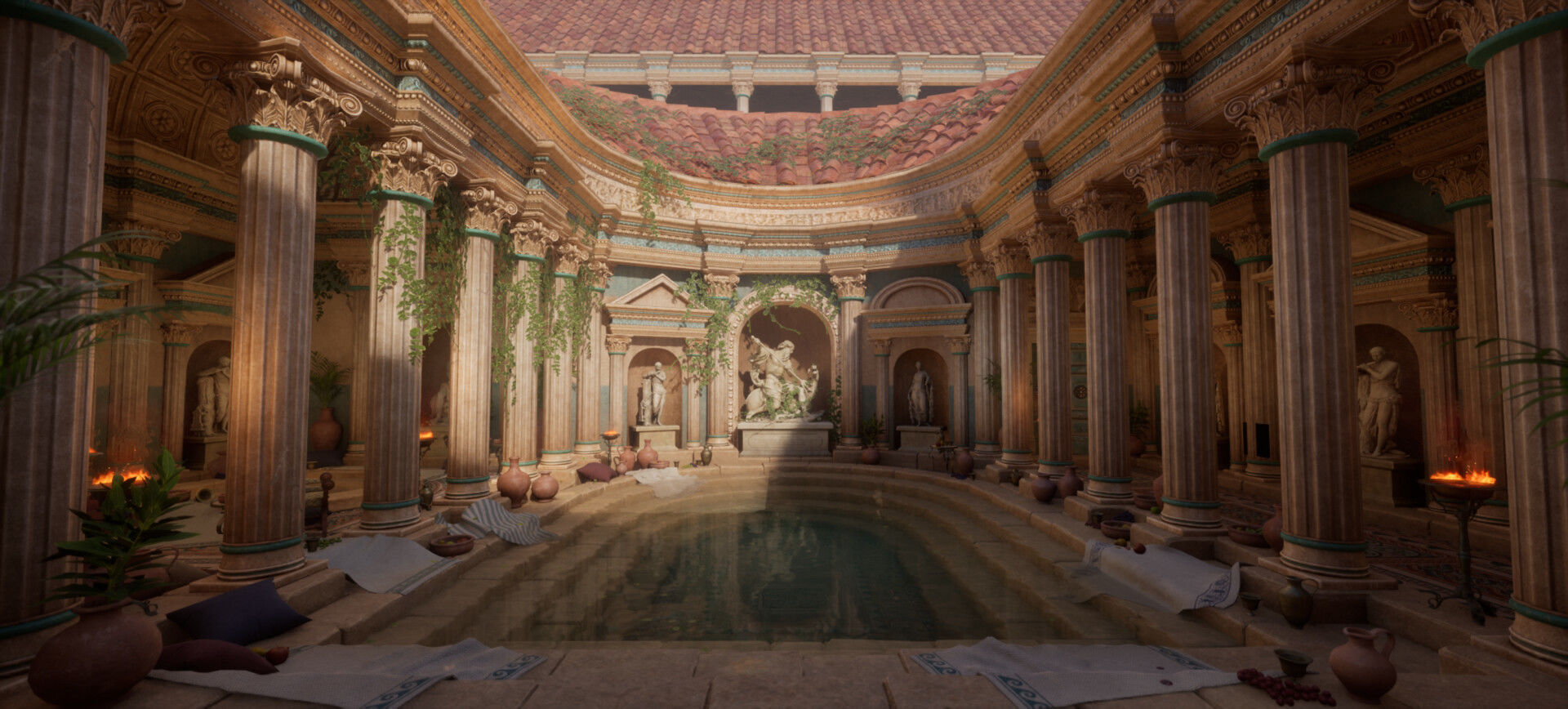 66 Columns Rome Greece and Persia Low-poly 3D model_10