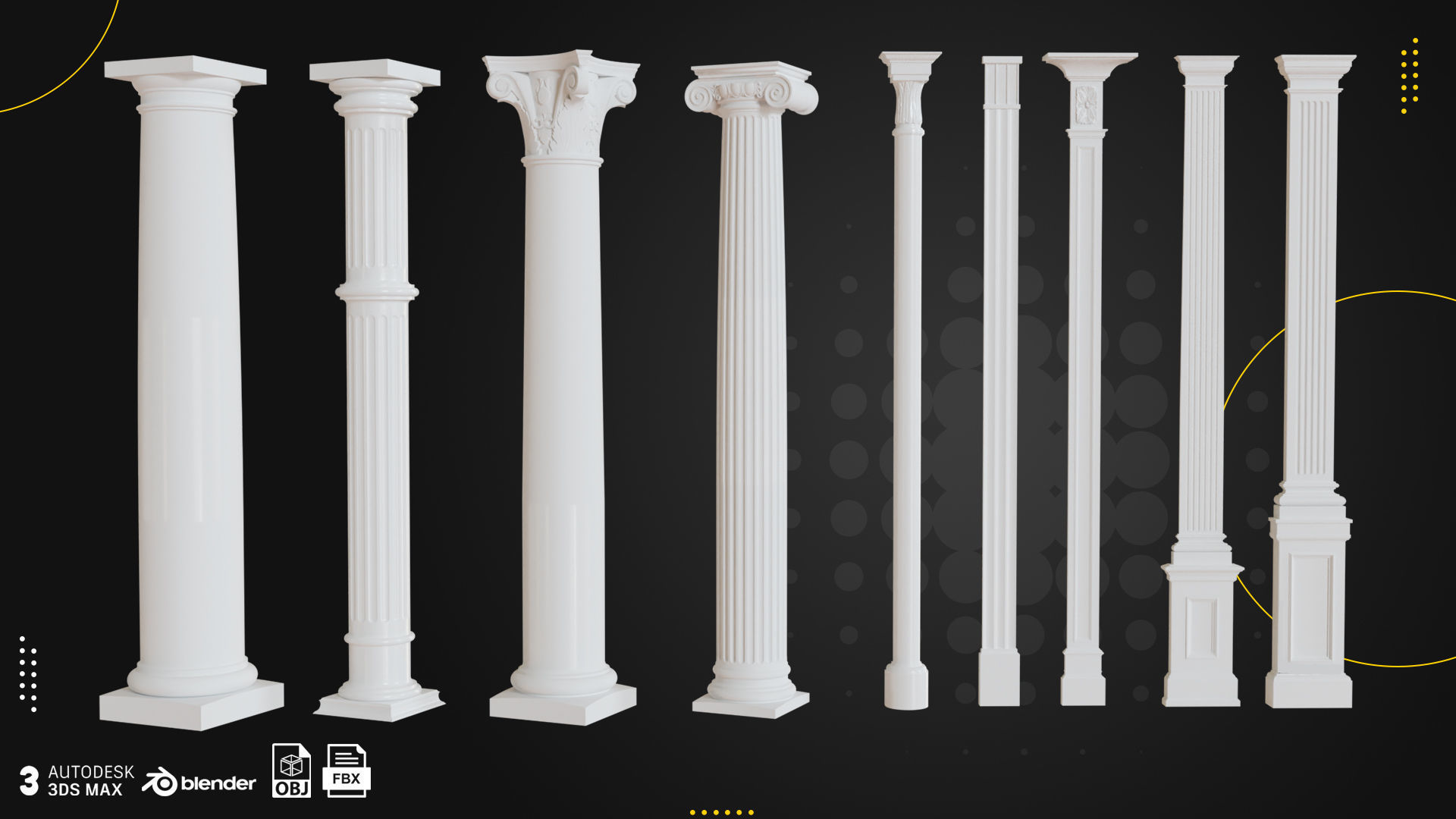 66 Columns Rome Greece and Persia Low-poly 3D model_2