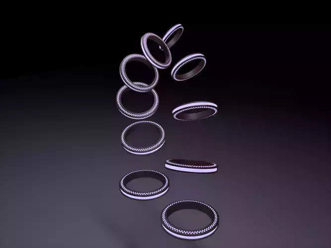 10 rings Low-poly 3D model