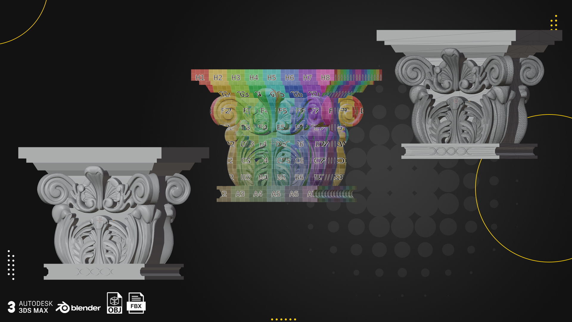 21 Pillars Rome Greece  Persia AND 4 Texture Free 3D model_4