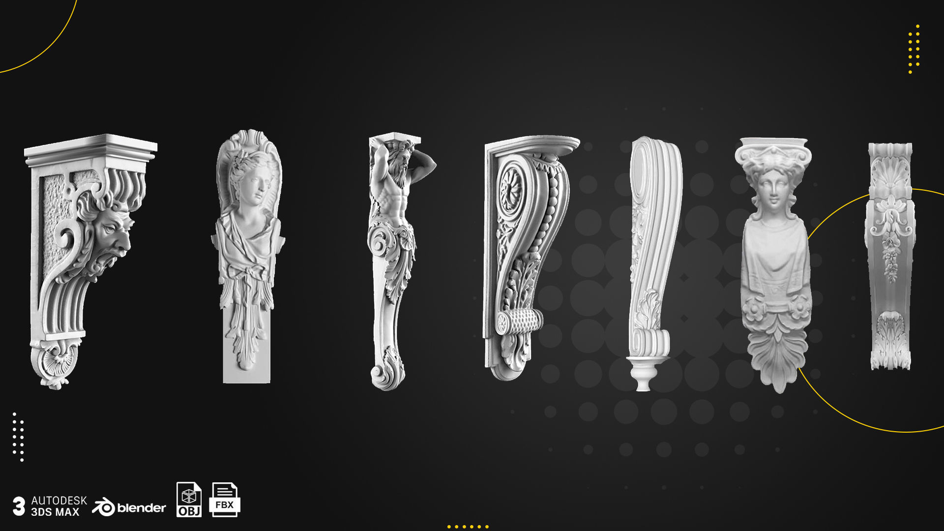 21 Pillars Rome Greece  Persia AND 4 Texture Free 3D model_3