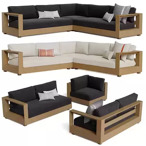 West Elm Telluride Outdoor Modular Sofa 3D model