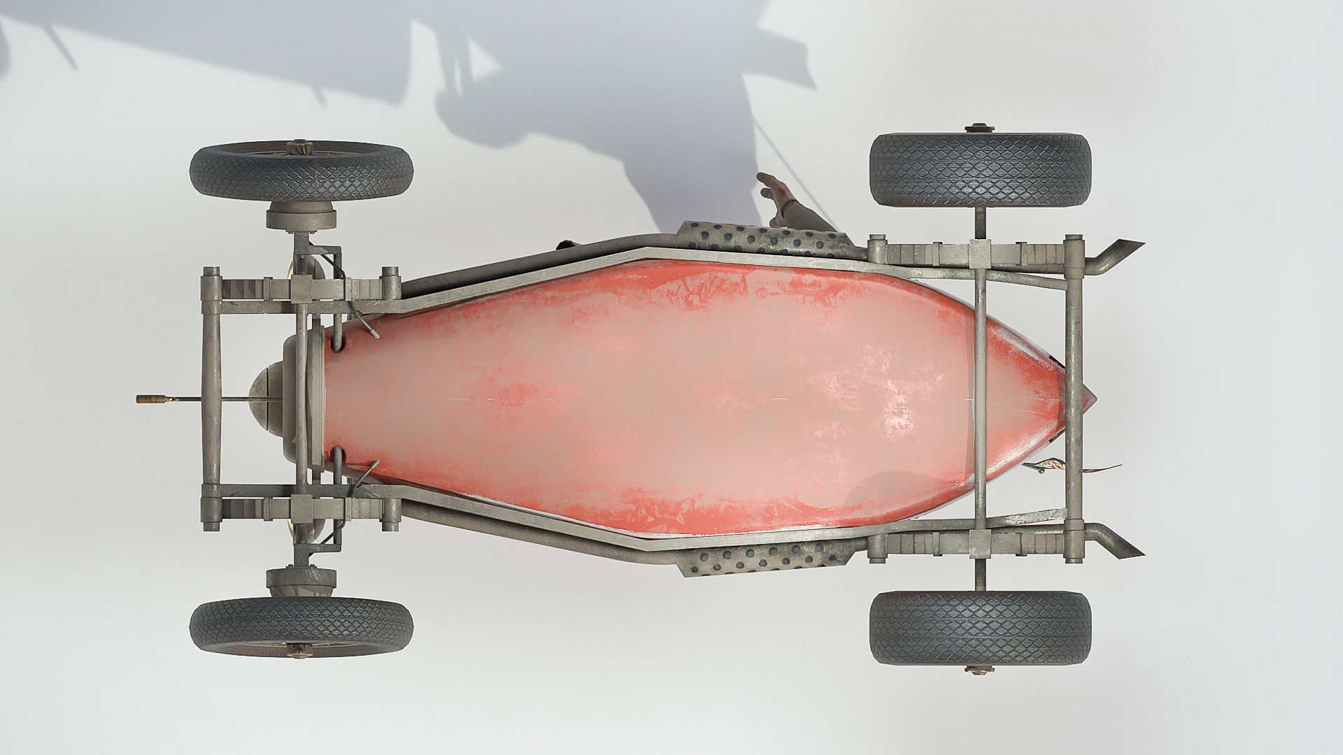 Pig racing car Low-poly 3D model_12