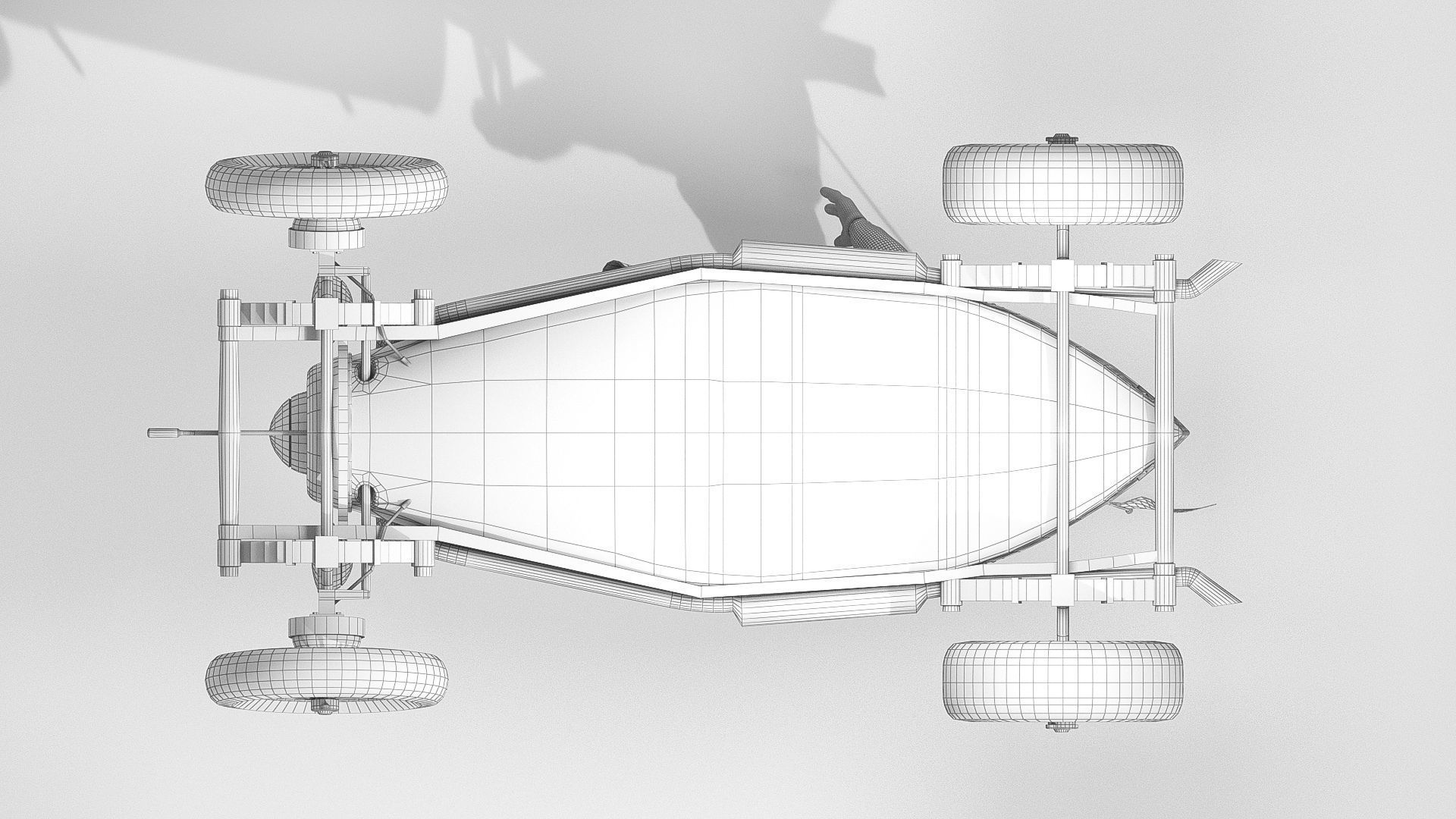 Pig racing car Low-poly 3D model_13