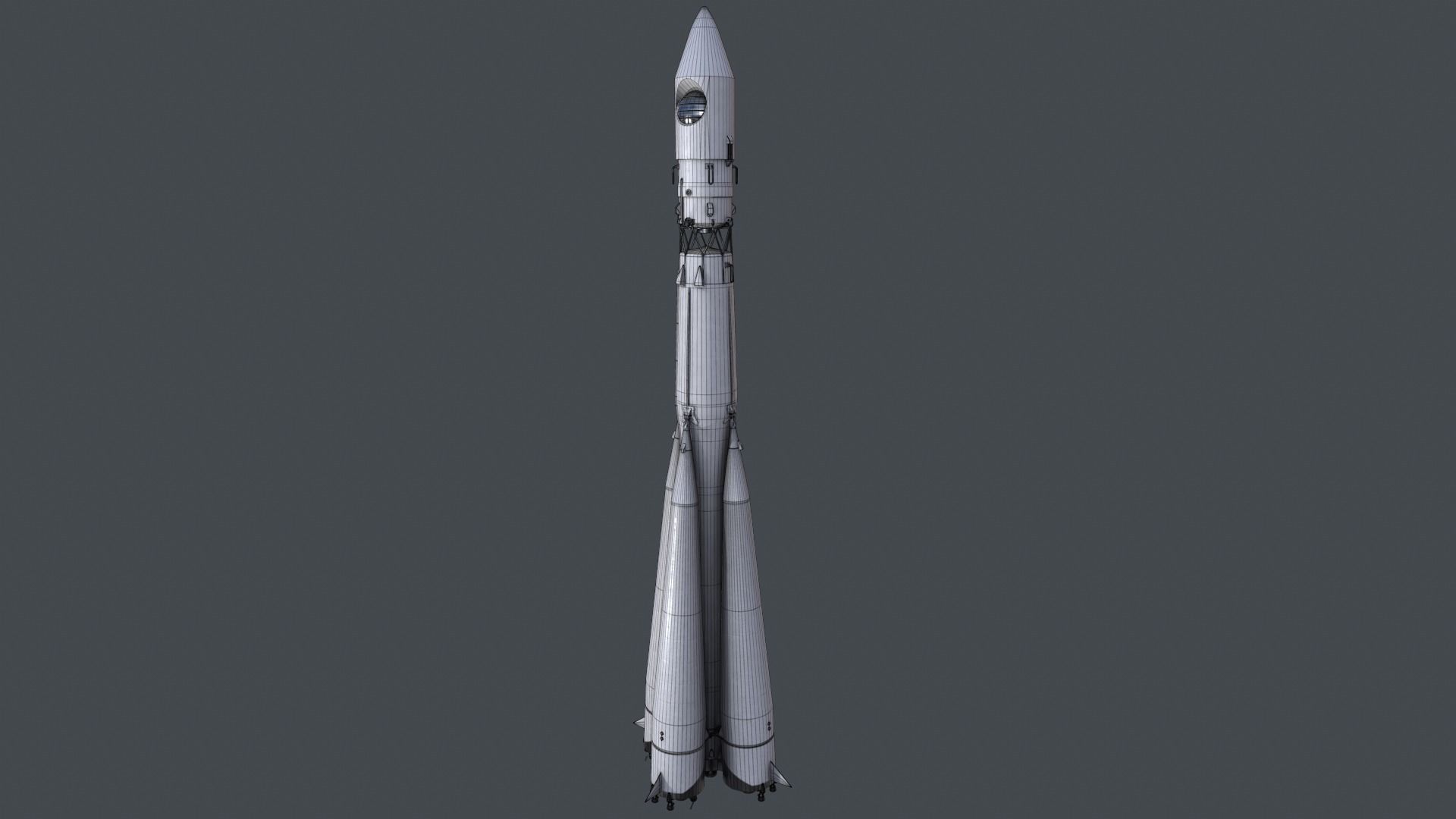 3D model Space Rocket Vostok 1 Low-poly 3D model_2