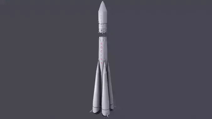 3D model Space Rocket Vostok 1 Low-poly 3D model