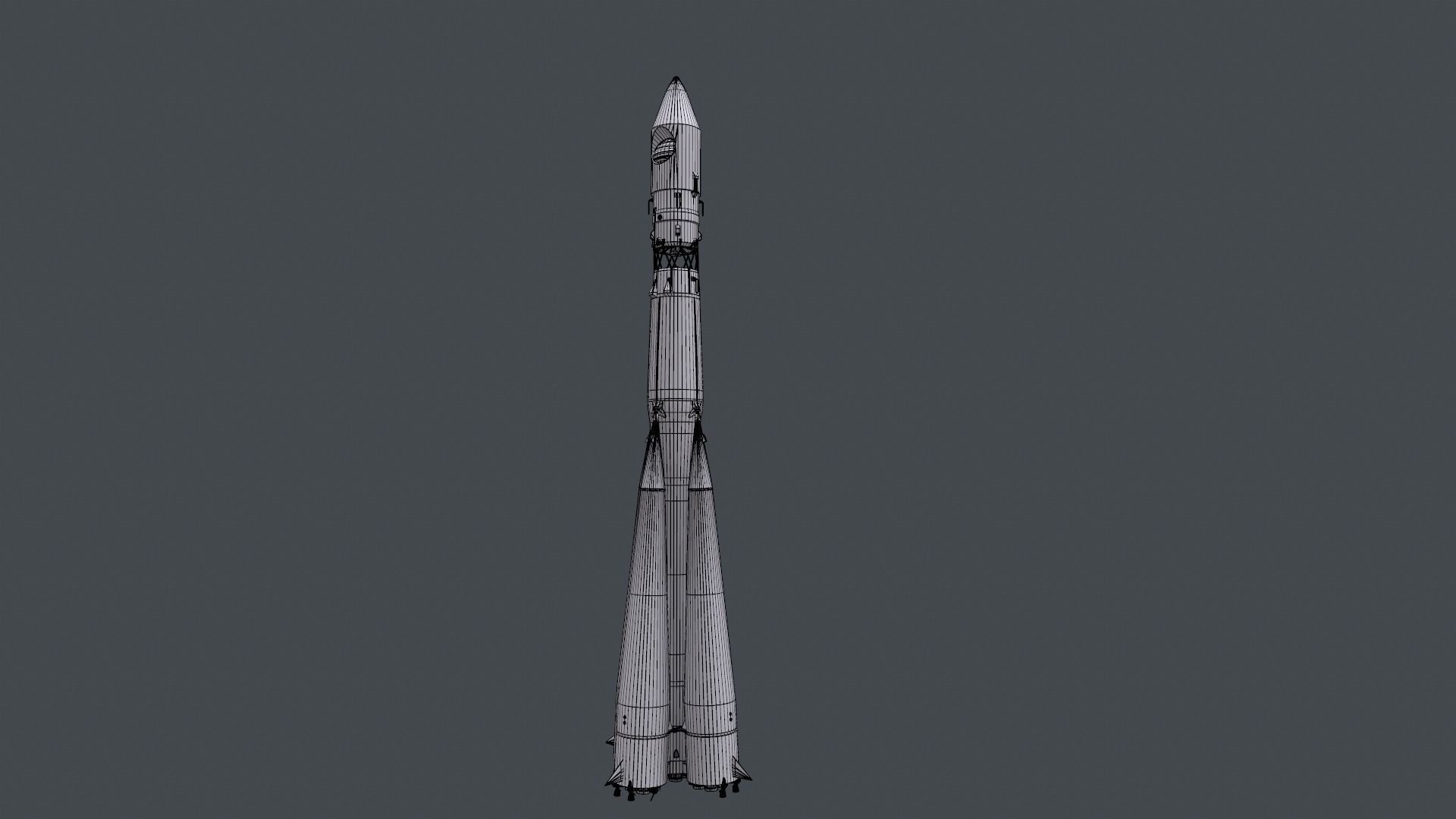 3D model Space Rocket Vostok 1 Low-poly 3D model_4
