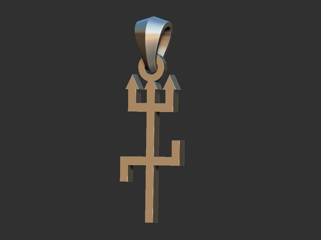 Trident Pendant 3D print model_5