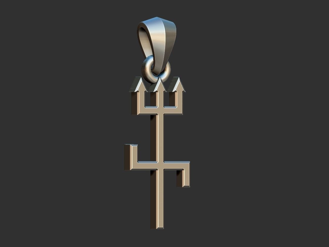 Trident Pendant 3D print model_1