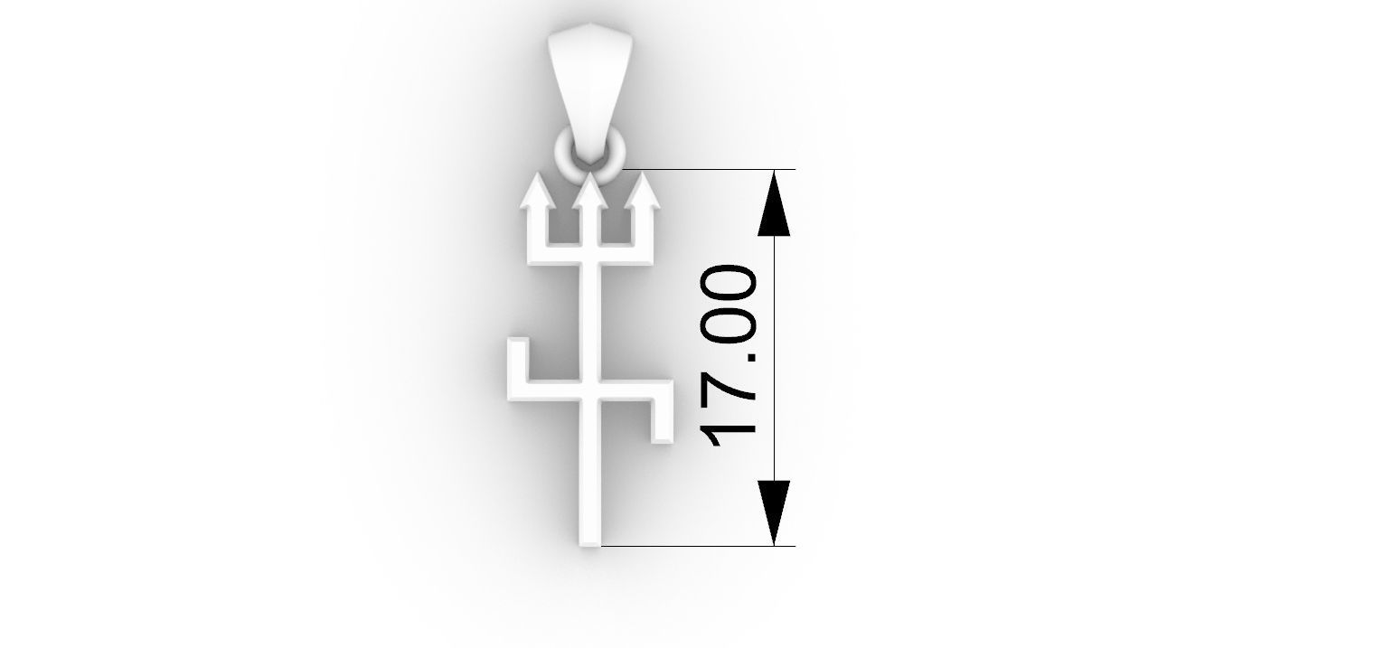 Trident Pendant 3D print model_4