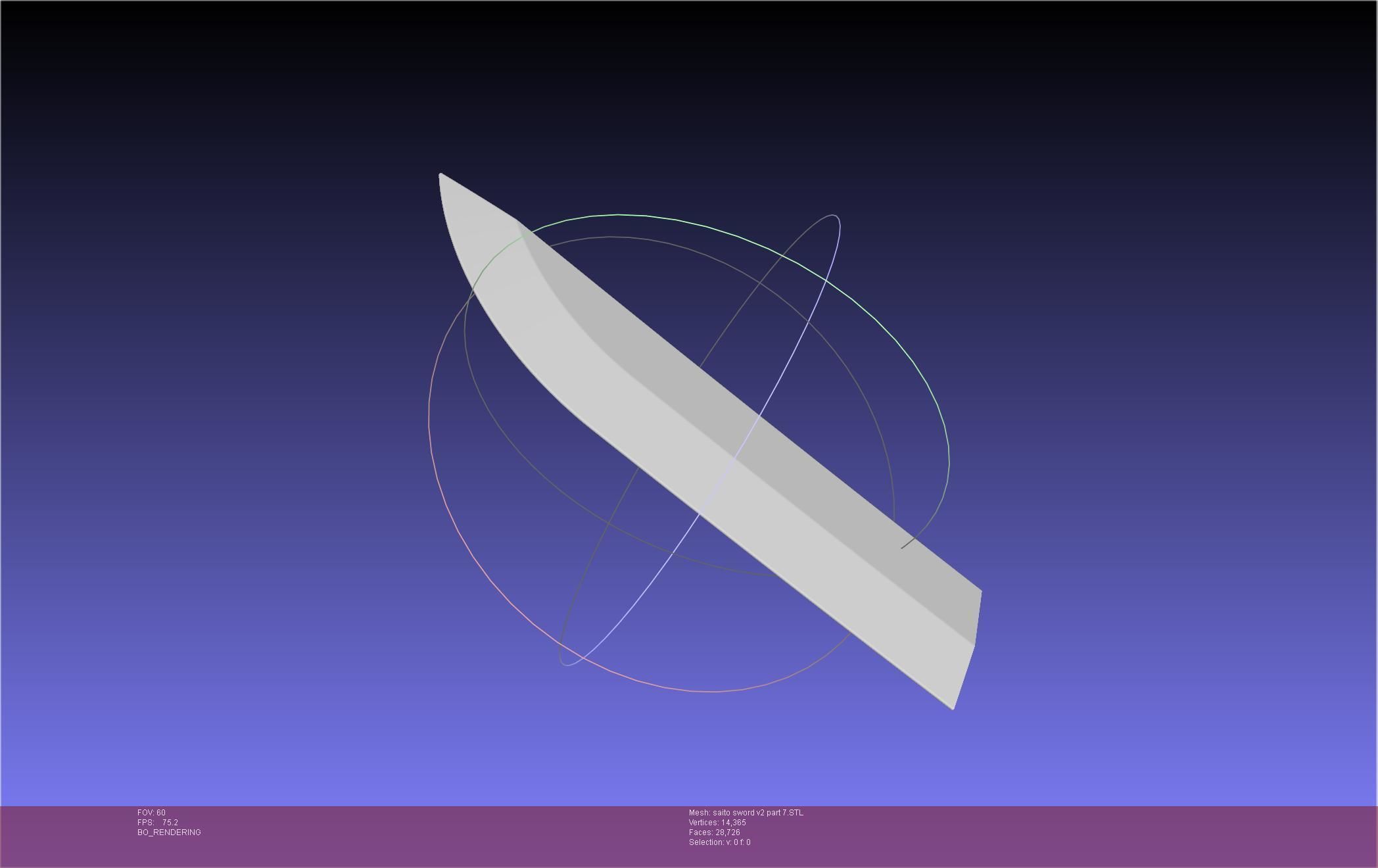 Bleach Saitou Furoufushi Sword And Scabbard 3D print model_146