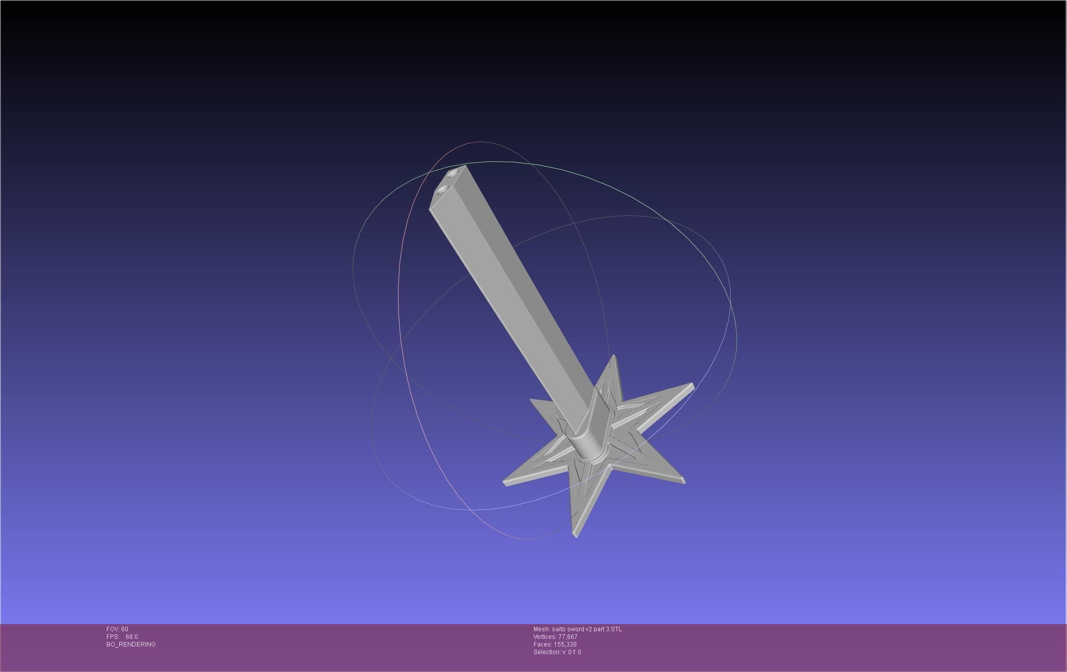 Bleach Saitou Furoufushi Sword And Scabbard 3D print model_141