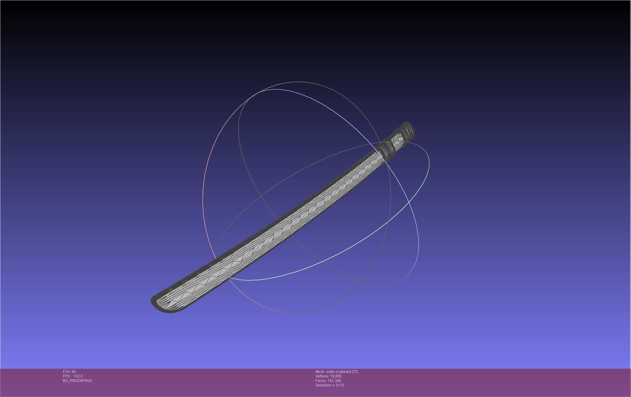 Bleach Saitou Furoufushi Sword And Scabbard 3D print model_22