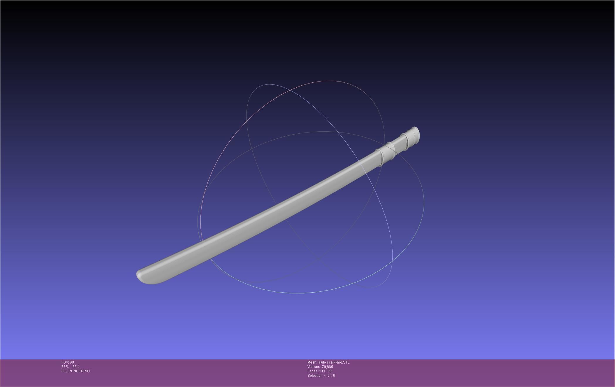 Bleach Saitou Furoufushi Sword And Scabbard 3D print model_21