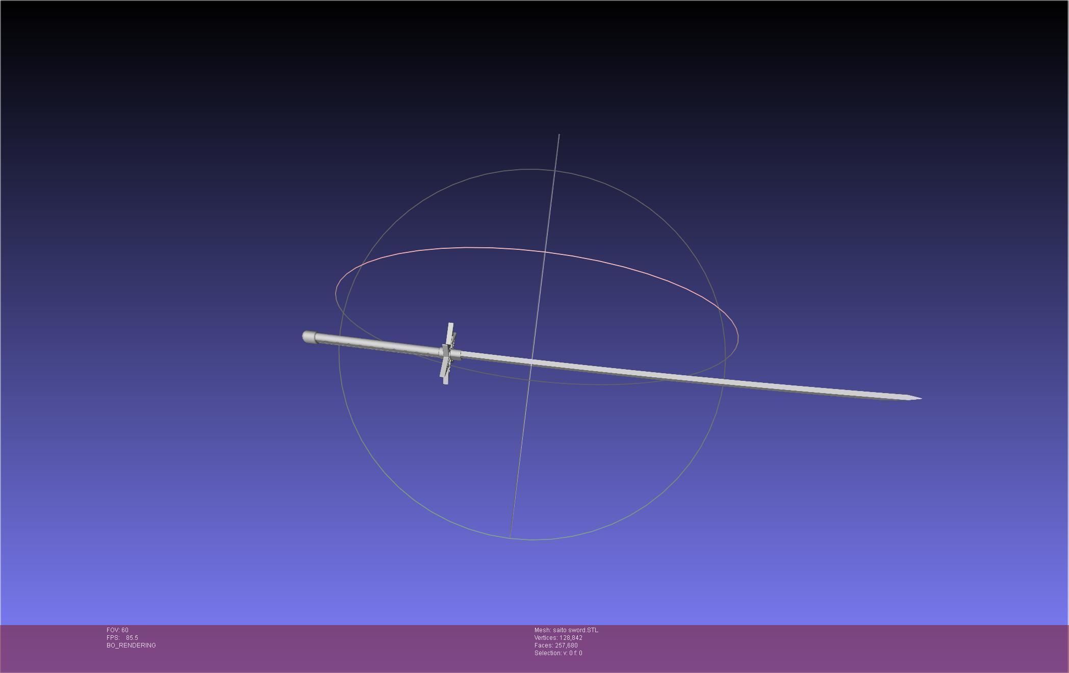 Bleach Saitou Furoufushi Sword And Scabbard 3D print model_7