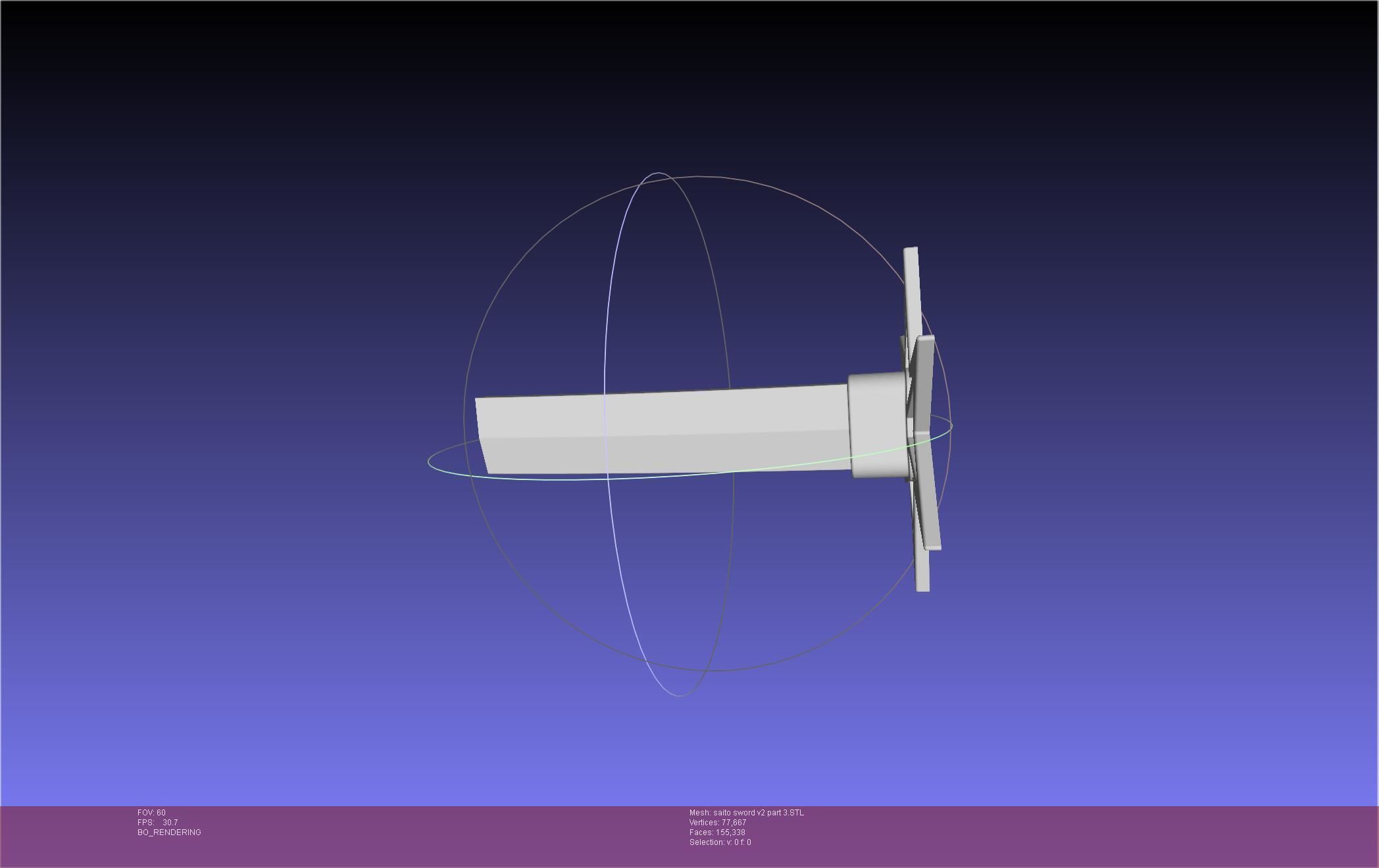 Bleach Saitou Furoufushi Sword And Scabbard 3D print model_135