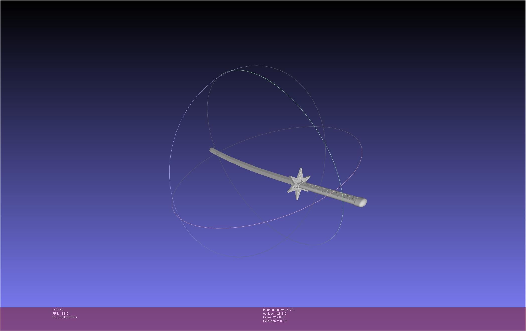 Bleach Saitou Furoufushi Sword And Scabbard 3D print model_10