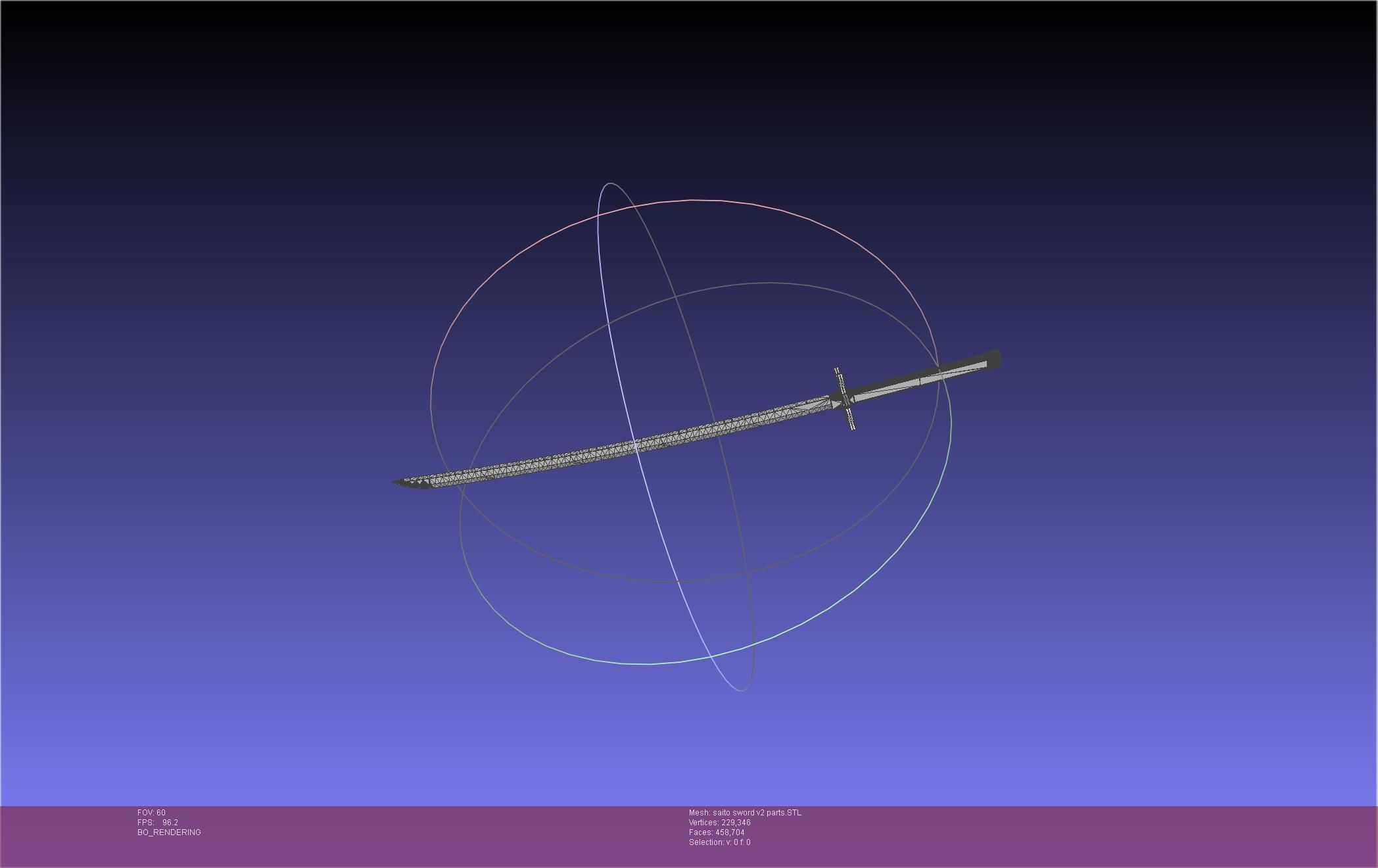 Bleach Saitou Furoufushi Sword And Scabbard 3D print model_124