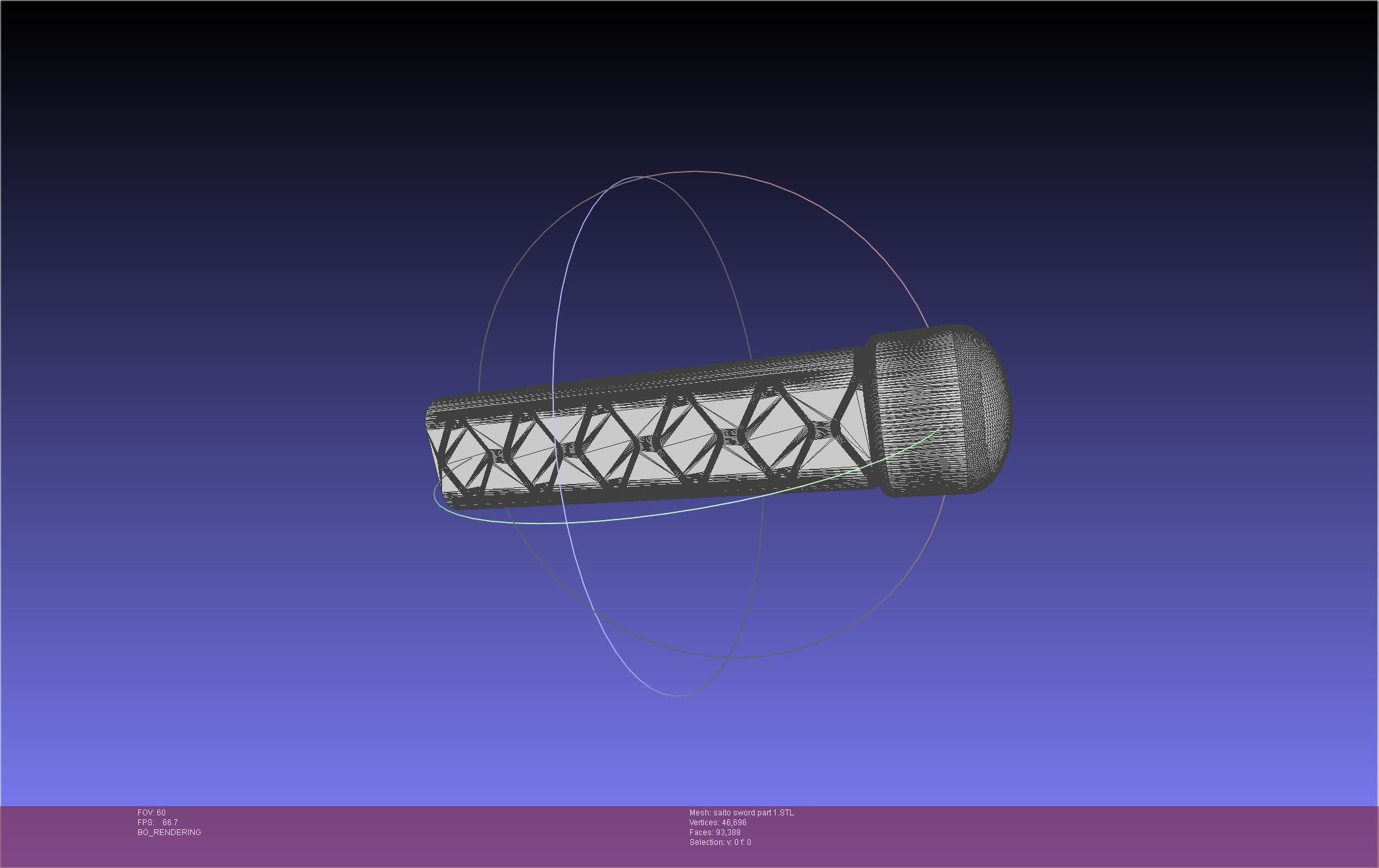 Bleach Saitou Furoufushi Sword And Scabbard 3D print model_45