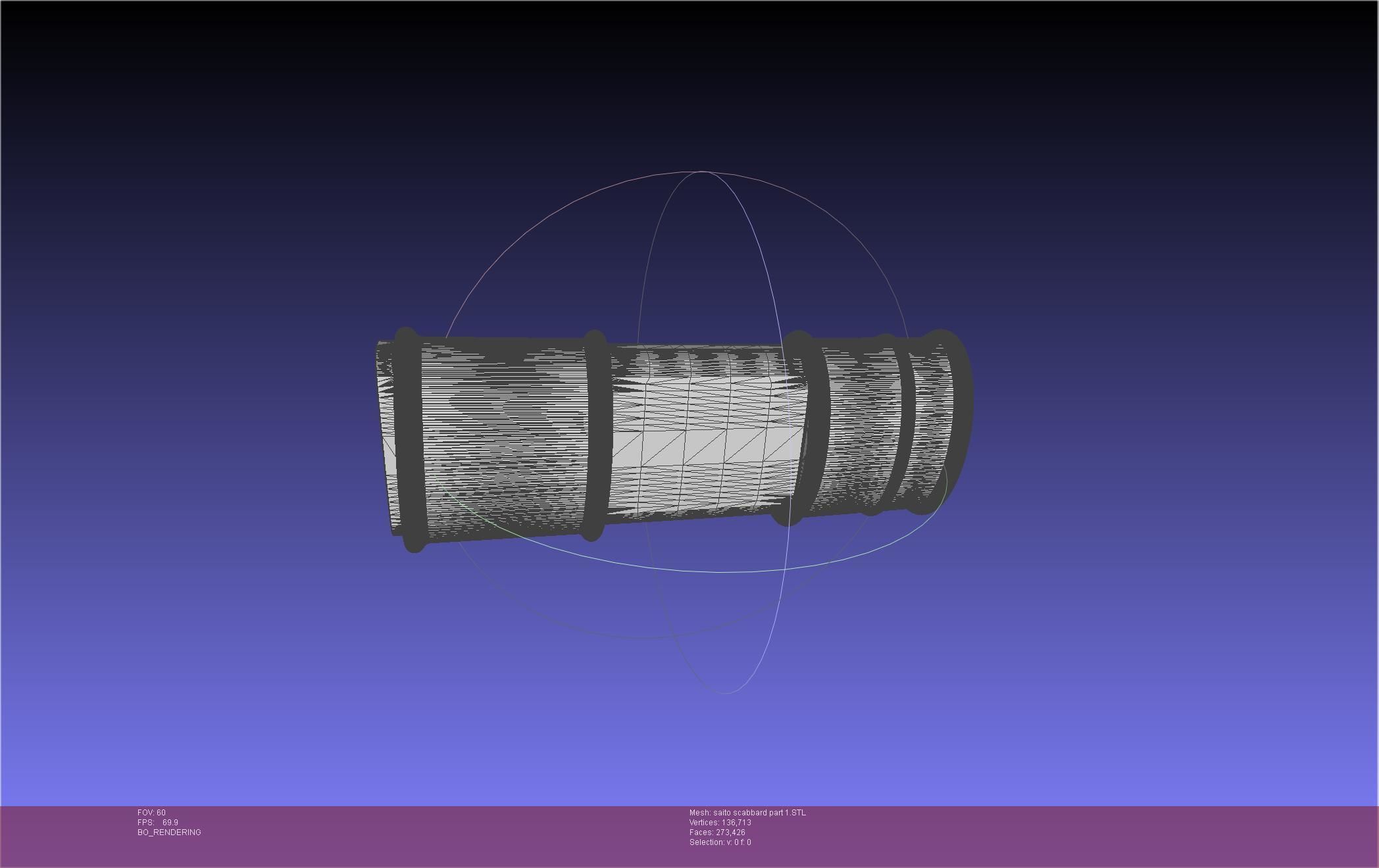 Bleach Saitou Furoufushi Sword And Scabbard 3D print model_92