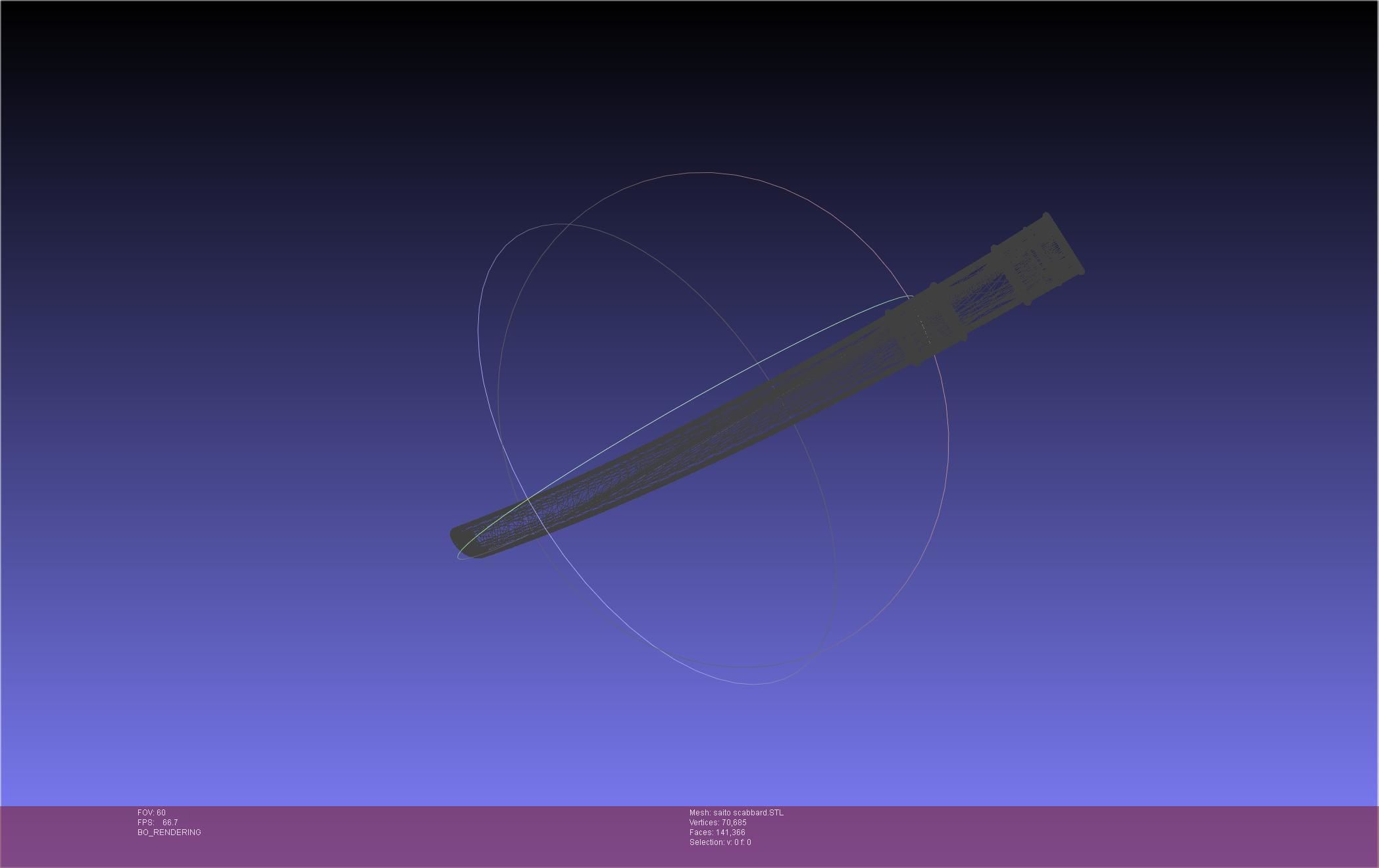 Bleach Saitou Furoufushi Sword And Scabbard 3D print model_23