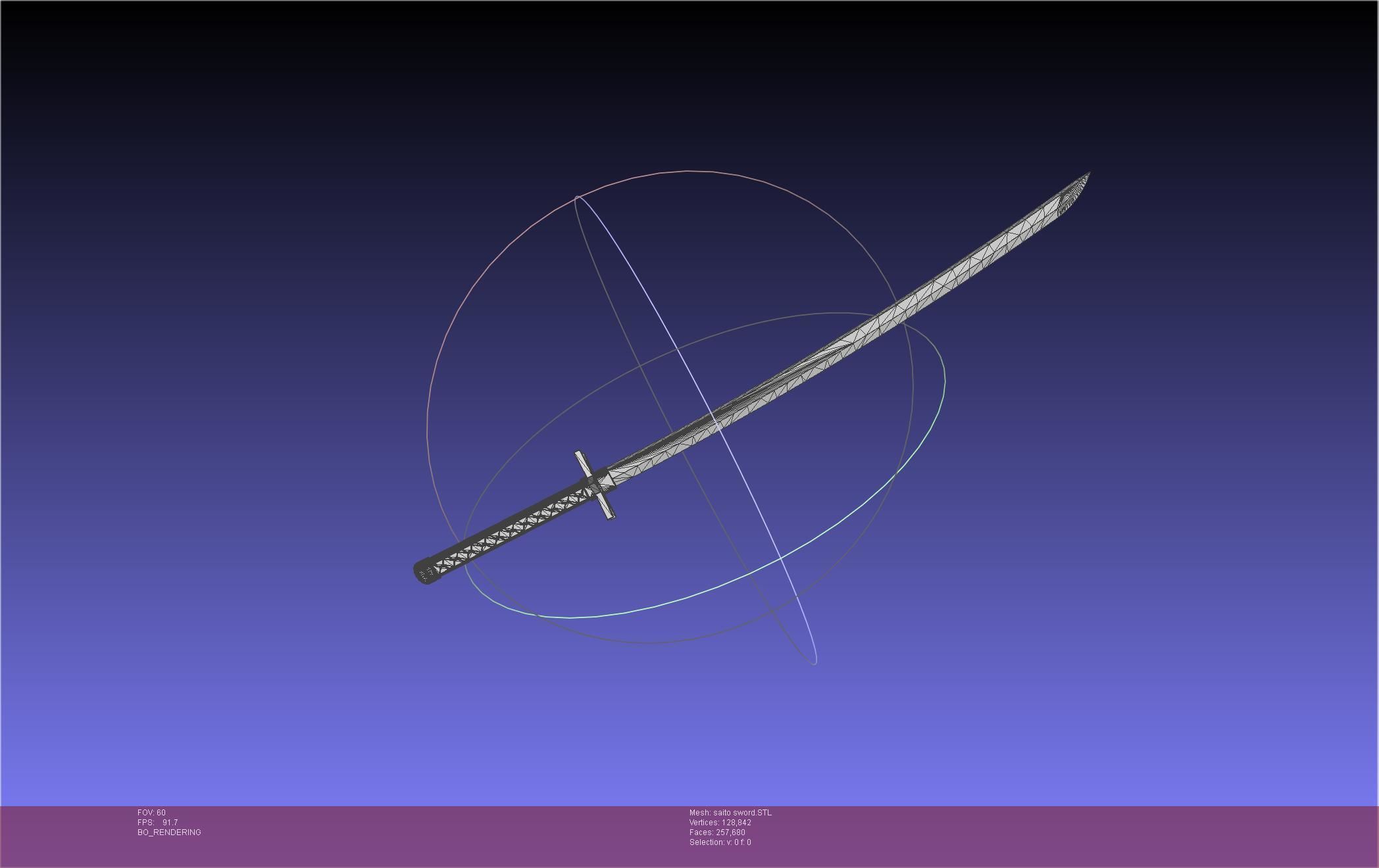 Bleach Saitou Furoufushi Sword And Scabbard 3D print model_14